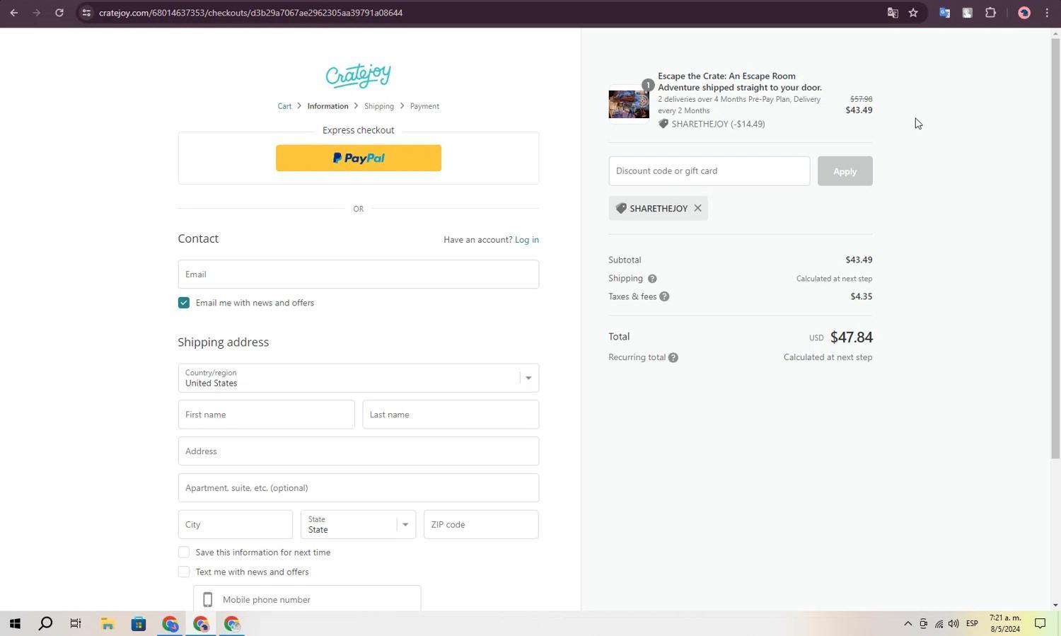 How to apply Cratejoy coupon code